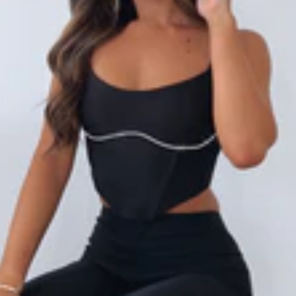 White Fox Boutique Simply Sleek Diamante Bustier Black XS - Picture 5 of 5